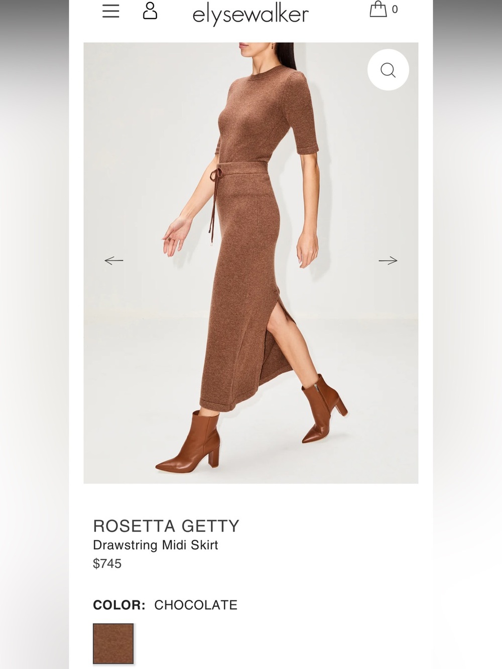 Rosetta Getty set - cashmere and wool  top AND skirt retail $1375
